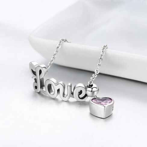 Love Statement Wedding Band Rings Sterling Silver Pink Crystal Cubic Zirconia Adjustable Tassel Link Chain Stackable Eternity Promise Ring Engagement Finger Band Cute Jewelry Gifts for Women Girls in Saudi Arabia
