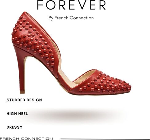French Connection Forever Women's Pumps High Heels Pointy Closed Toe Slip-On Dress Shoes with Studs in Kuwait