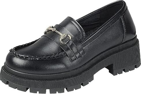 Forever Link Womens Slip On Loafer Chunky Chain Platform Heel in Saudi Arabia