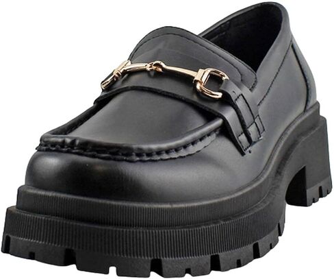 Forever Link Womens Slip On Loafer Chunky Chain Platform Heel in Saudi Arabia
