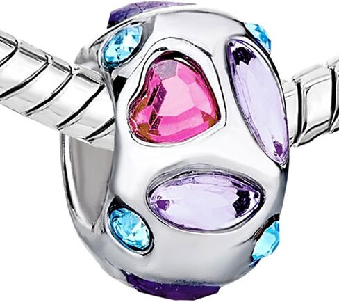 قلب الحب الأزرق جوهرة الميلاد الاصطناعية كريستال الخرز سحر لسوار in Kuwait