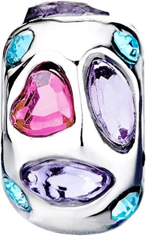 قلب الحب الأزرق جوهرة الميلاد الاصطناعية كريستال الخرز سحر لسوار in Kuwait