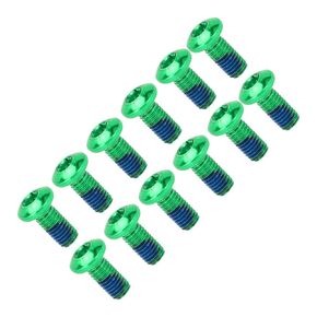 Bike Disc Brake Rotor Bolts, 12pcs Mountain Bike Disc Brake Rotor Bolts Screws Aluminium Alloy Disc Rotor Screws(green)