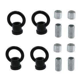 M10 Thread Ring Type Internal Thread Eye Nut Hardware Ring Pendant Lamp 4 Bolts with 4 External M10*20 Hollow Screws +4 M10 to M12*10 Conversion Screws