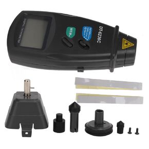 DT6236C Digital Tachometer Optoelectronic Contact & Non Contact RPM Tach Meter 19999RPM Speed Meter Pocket Rotation Gauge for Automobile Manufacturing