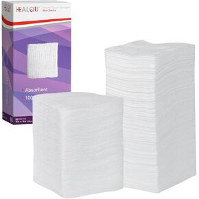 HEALQU Gauze Pads, 4"x4" Pack of 200, 8 Ply - Non-sterile Woven Surgical Sponges for Wound Dressing, Debridement, Cleaning, Prepping - Medical Gauze Sponges,