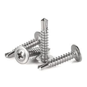 RUIAN Self Tapping Screws, 8 x 1" Phillips Head Self Drilling Screws 410 Stainless Steel Dovetail Screw Silver 100Pcs