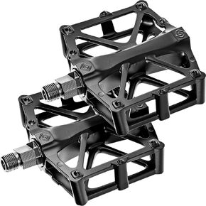 Dura Riders Aluminium Road Bike Pedals | 9/16 Inch Lightweight and Durable Flat Platform Pedals |Perfect Mountain Bike Pedals with 16 Anti-Skid Nails |Versatile BMX & MTB Pedals for Cycling Adventures