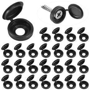 100pcs Screw Cover Caps, Plastic Hinged Screw Caps Folding Screw Covers Small Screw Cap Covers Screw Snap Covers for Screw Heads Protection (Dark Gray)