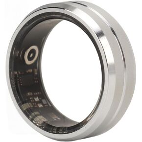 ASHATA Smart Ring Health, Health Ring to Monitor Fitness Sleep Heart Rate, Step Counting, Remotely Take Photo, IP68 Waterproof Smart Health Ring for Men Women, Silver (8)