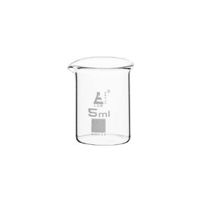 EISCO Beaker, 5ml - Low Form with Spout - Ungraduated - Borosilicate 3.3 Glass