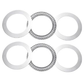 uxcell 2 Pcs AXK5578 2AS Thrust Needle Roller Bearings with Washers, 2.17" ID, 3.07" OD, 0.2" Thk, for Lawn Mower Truck Power Steering, Chrome Steel (ABEC5)
