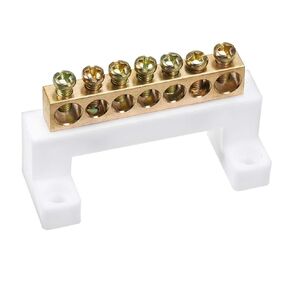 uxcell Copper Screw Terminal Block Connector Bar 100A Double Row Bridge Shape Ground Wire 7 Positions