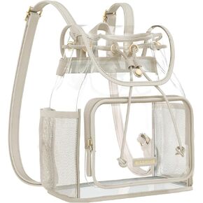 Missnine Clear Backpack for Stadium Events, Thick PVC Mini Clear Bag Stadium Approved for Concert Work Sports Events Games Festivals Travel