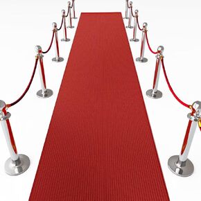 HOMBYS 450 GSM Thickness Red Carpet Runner for Party, Extra Thick & Non-slip Felt Rug Red Aisle Runner Rug for Special Events, Wedding Hollywood Oscars, 2.6 * 30 ft