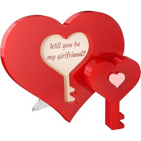 Grarry Will You Be My Girlfriend, Unique Be My Girlfriend Proposal Card, Romantic Gift for Valentine's Day, Acrylic Gift Puzzle Piece Sign with Hidden Message, Quieres Ser Mi Novia, US PATENT PENDING