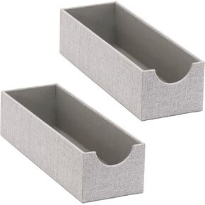 Household Essentials Narrow Organizer Tray 2 Pack, Gray, Silver