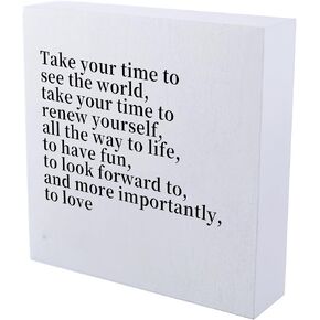 Life Attitude Quote Wooden Box Sign, Decorative Table Shelf Wood Plaque Block Sign, Home Rustic Farmhouse Office Desk Decor, 5x5 Inches Wood Box Sign Gift