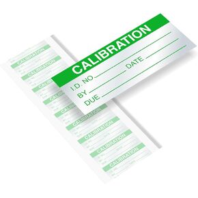 SmartSign Calibration Labels in Dispenser Box "ID No./by/Date/Due" | Pack of 350, 0.625" x 1.5" White Flexible Vinyl Stickers, Made in USA