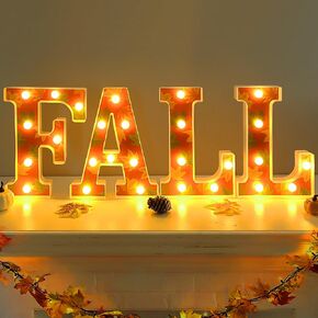 ديكور الخريف - ديكورات الخريف للمنزل - 4 أحرف مضيئة LED "FALL" للمنزل وعيد الشكر ورف طاولة الخريف لوازم ديكور الحفلات الداخلية in Kuwait