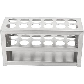 Test Tube Rack 12 Holes Metal Test Tube Vial Shot Glasses Holder Rack, Solid Stable 304 Stainless Steel Centrifuge Tube Holder 3 Tiers 0.75in Diameter for Laboratory School 6.3 x 3.3 x 2.4in
