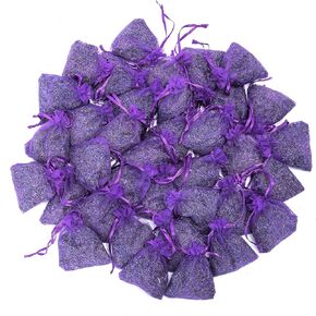 French Lavender Sachets for Drawers and Closets Fresh Scents, Set of 24, Home Fragrance Sachet for Wardrobes Closets, Purple, LV-C-24-1