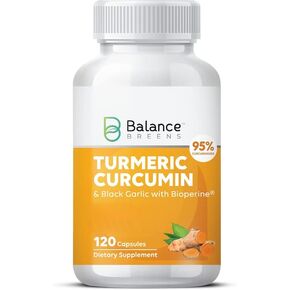 Turmeric Curcumin (95% Curcuminoids) + Black Garlic with Bioperine Black Pepper: The Ultimate Absorption Powerhouse Pills by Balance Breens in Kuwait