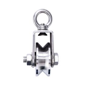 High Load-Bearing Pulley, V-Shaped Load-Bearing 350 kg Wire Rope Crane Traction Fixed Wheel Lifting Bearing Pulley Bearing Single Wheel