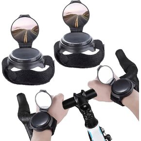 2 Pack Wristband Bike Rear View Mirror, 360° Adjustable Armband Wrist Cycling Rear View Mirror,Rotatable Road Side Mountain Bike Mirrors Safe Rearview Mirror, Safe Bike Accessories.
