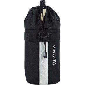 Vincita Voyage Stem Bag Bike Water Bottle Holder Insulated Stem Bag Handlebar Attachment Cup Holder Food Snack Storage for Folding Bikes. (Black, Medium)…
