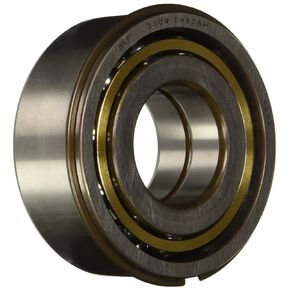SKF 3309 DNRCBM Double Row Ball Bearing, Maximum Capacity, Converging Angle Design, 40° Contact Angle, ABEC 1 Precision, Open, Snap Ring, Brass Cage, Normal Clearance, 45mm Bore, 100mm OD, 1 9/16" Width