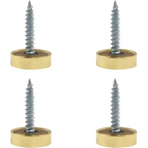 4 PCS Satin Nickle Screw Covers Caps Solid Brass Decorative Mirror Screws Fasteners, 3/5" Diameter