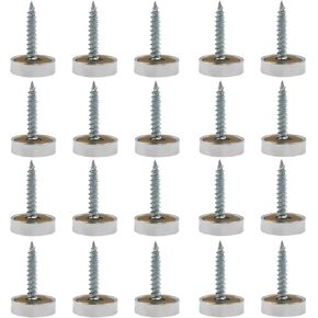 4 PCS Satin Nickle Screw Covers Caps Solid Brass Decorative Mirror Screws Fasteners, 3/5" Diameter