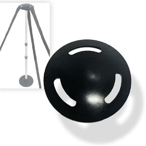 Boat Cover Support Pole Mushroom Cap - 5" Plastic Top with 3 Strap Holes, Boat Accessories (Black Cap)