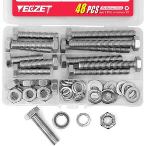 YEEZET 620PCS M4 M5 M6 Heavy Duty Bolts and Nuts Assortment Kit, 304 Stainless Steel, includes 13 Most Common Sizes in Kuwait