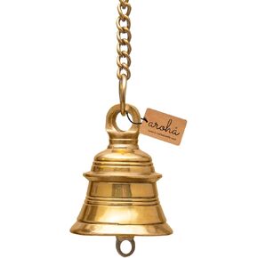 Aroha Luxurious Antique Brass Collection Decorative Hanging Bell Dinner Bell Outdoor Bell Wall Bell Indoor Rope Bell Ship/Boat/Nautical/Door/School/Reception/Home/Church Bell (Yellow Antique Gold)