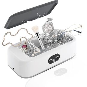 Professional Jewelry Cleaner Ultrasonic Machine - 40W 22oz (640ml) 49KHz Portable Ultrasonic Jewelry Cleaner for Eyeglasses, Watches, Dentures, Rings, Razors