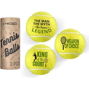 Tennis Gifts, Set of 3 Unique Tennis Balls with Gift Package, Perfect for Tennis Teammate, Partners - Men/Boys