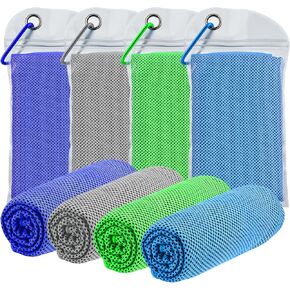Cooling Towels Neck and Face,(40" x 12") Bulk Ice Towel,Soft Breathable Cooling Towels for Hot Weather,Athletes,Yoga,Gym,Workout,Sports,Camping,Microfiber Cold Towels 4pack