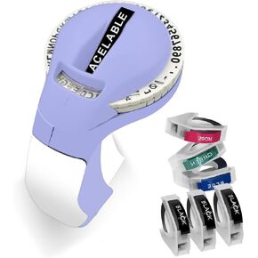 Embossing Label Maker Machine,Embossing Label Maker with 6 Label Tapeswith Tape, 3D Portable Embossed Label Maker Writer, Handheld Embosser Label Maker for Office Home Organization and DIY
