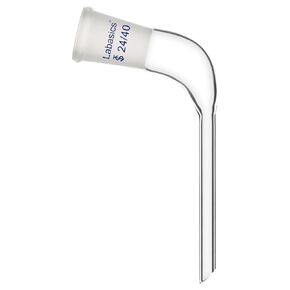 Glass 105 Degree Angle Distillation Adapter, Borosilicate Glass Distillation Bent Adapter with 24/40 Outer Joint and 100mm Tapered Drip Tube for Laboratory Lab Supply