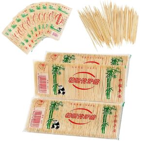 Bamboo Wood Toothpicks 2000 Pcs, Toothpick Holder, Double-Side Point, Round Wooden Tooth Picks,Toothpicks 2000 Count (2000 toothpicks)