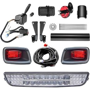 Golf Cart LED Light Bar Kit For EZGO TXT 1996-2013 with Turn Signal, Horn, and Brake Switch Pad 12V Street-Ready Upgrade Kit Golf Cart Headlights Taillights Compatible with 1996-2013 Models
