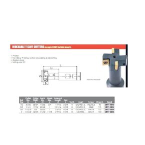 HHIP 2077-0500 Indexable T-Slot Cutter, 1/2 x 31/32 x 25/64 x 3/4