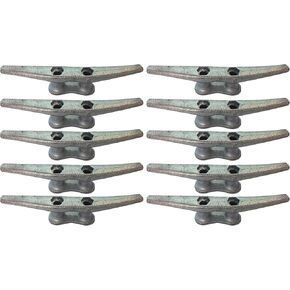 6 inch Dock Cleats, 10-Pack Galvanized Iron Boat Cleat for Marine or Decorative Applications