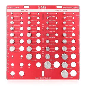A&O Mercantile Ultimate 34 Nut and Bolt Thread Checker, Screw Size and Thread Gauge, Nuts and Bolts Organizers and Storage|All-in-One Thread Gauge SAE and Metric Set for Industrial Use & Professionals