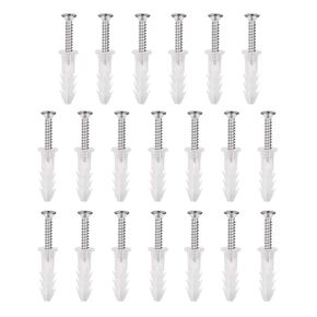 uxcell 6mmx25mm Plastic Expansion Tube for Drywall with Screws, Translucent 20pcs