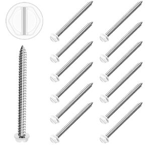 12 Piece 014973187057 White Hex Head Sheet Metal Screws #8 x 2 White Sheet Metal Screws White Gutter Screws Downspout Screws White Self Tapping Screws for Gutter and Downspout