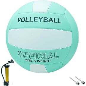 Volleyball Official Size 5 Soft Volleyball Beach Volleyball for Indoor Outdoor Beach Pool Gym Training, 1 Volleyball with 1 Pump & 2 air Needles for Girls Boys Beginner Teenager Adult