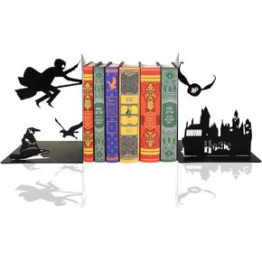 مساند كتب مزخرفة لرف الكتب، سدادة كتب سحرية سوداء، هدايا فريدة لأصدقاء العائلة والأطفال، ديكور غرفة الدراسة والمكتب المنزلي (NEFSO220723-1) in Kuwait